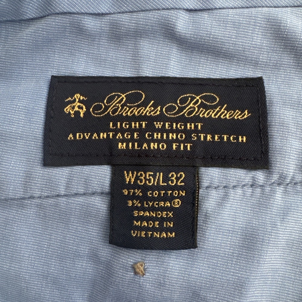Brooks Brothers Advantage Chino Stretch Clark Fit Beige Men's Pant Size 35x 32 - Picture 3 of 10